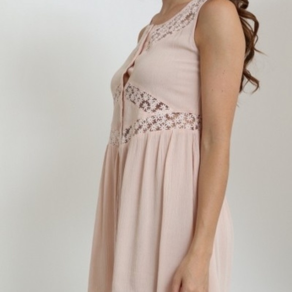 Pink Lace Detail Dress - Picture 2 of 3